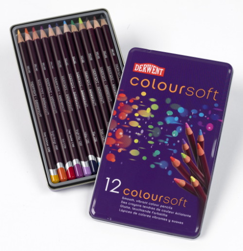 Laurence Mathews Derwent Pencil Company Coloursoft 12 Tin 
